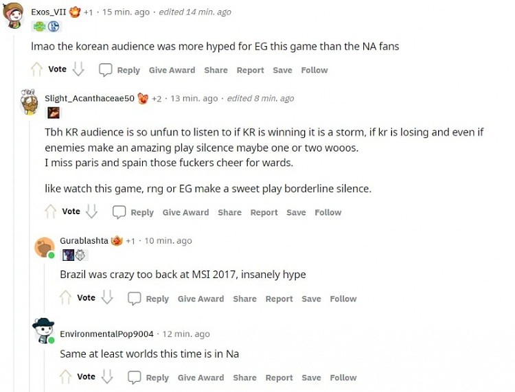 Reddit评RNG击败EG：韩国观众这场比北美粉丝更加支持EG,笑死我了 - 2