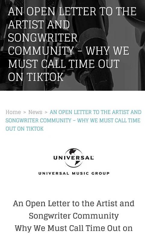 环球音乐官宣：与TikTok谈判正式破裂 Taylor Swift歌曲将在平台内禁用 - 2