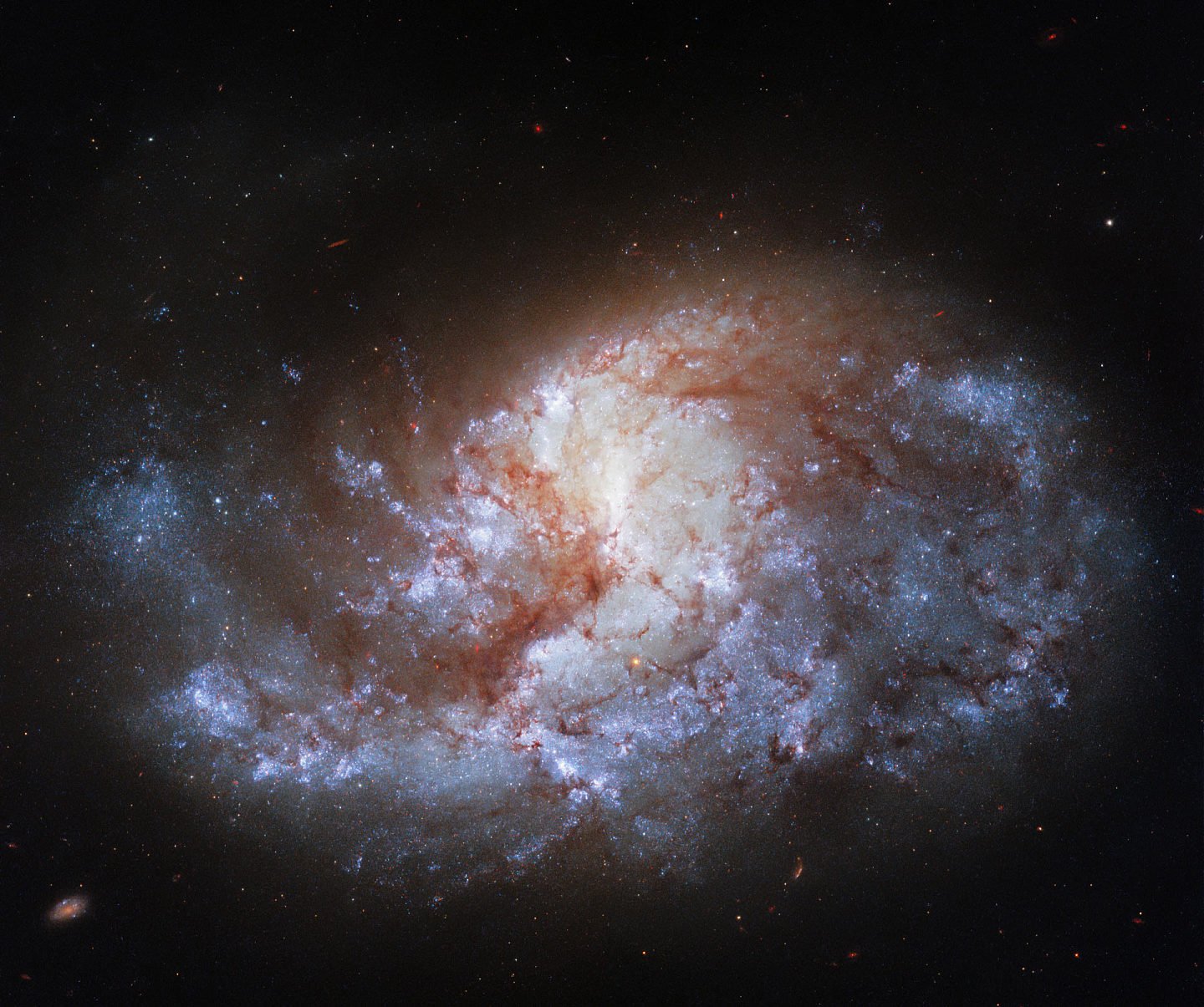 哈勃望远镜捕捉到位于天炉座螺旋星系NGC 1385图像：如宝石般明亮 - 1