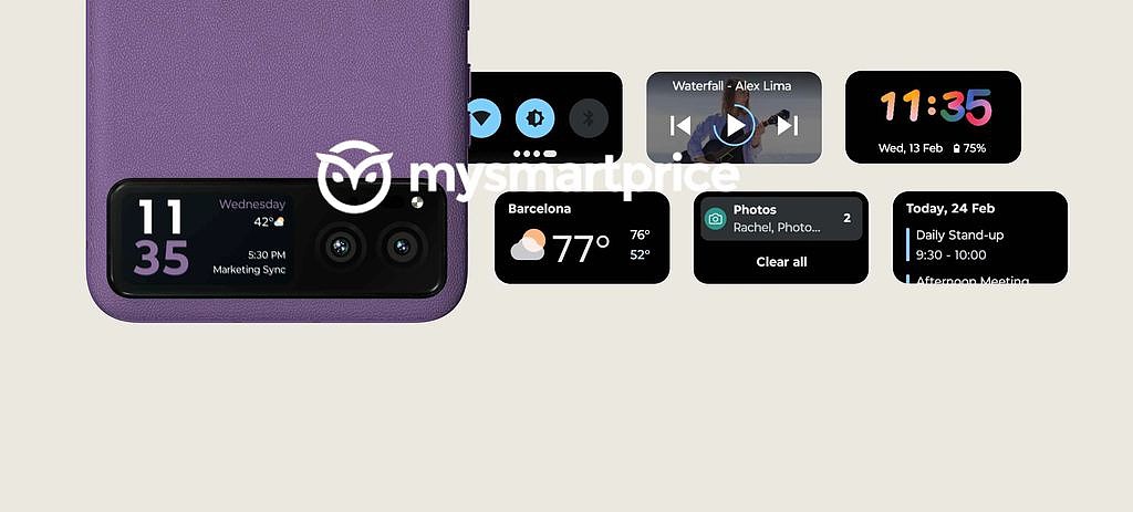 摩托罗拉 Moto Razr 40 可折叠手机渲染图曝光：3 种颜色、素皮材质 - 33