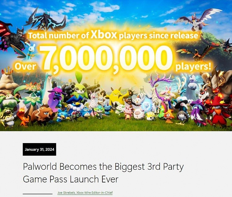 《幻兽帕鲁》成为XGP最大第三方游戏：Xbox将与开发商优化游戏 - 1