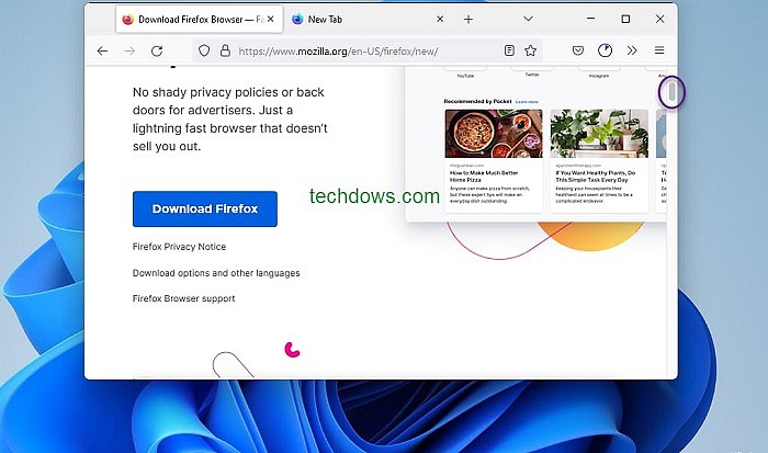Mozilla为Firefox 97引入Windows 11样式的滚动条 - 1