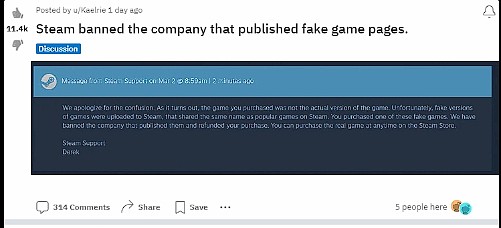 Steam宣布将打击假冒游戏：被骗的用户可获得退款 - 2