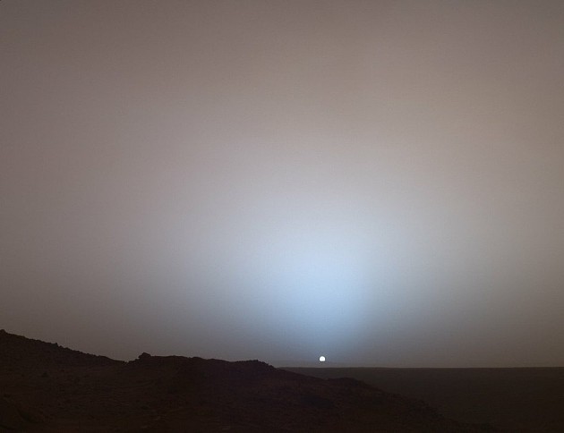 火星日落。