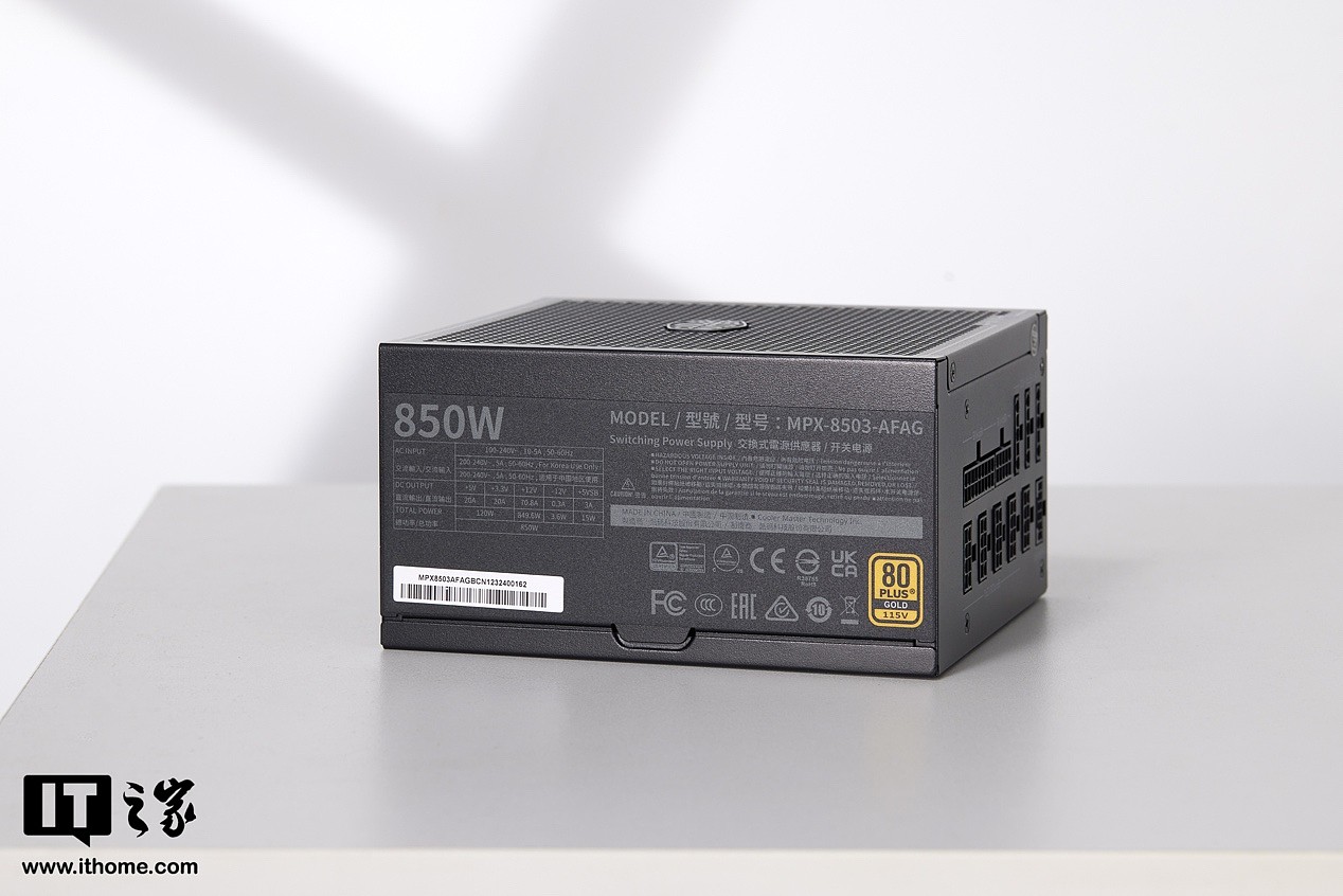 【IT之家开箱】酷冷至尊GX Ⅲ 850W GOLD MODULAR电源图赏，设计低调又安静 - 5
