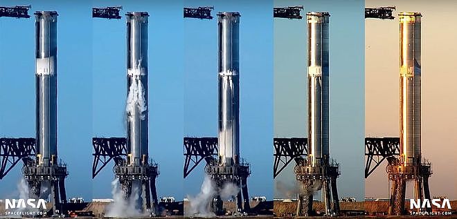SpaceX开始测试首枚适合飞行超重型火箭助推器 静态点火时或火力全开 - 1