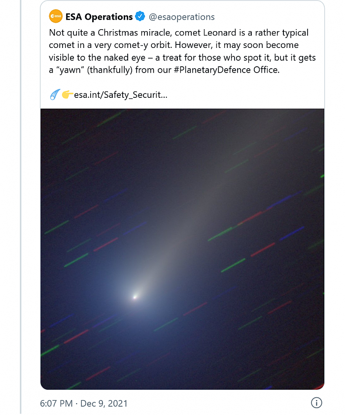 Leonard彗星现已经可见：未来可能永远不会再来 - 6