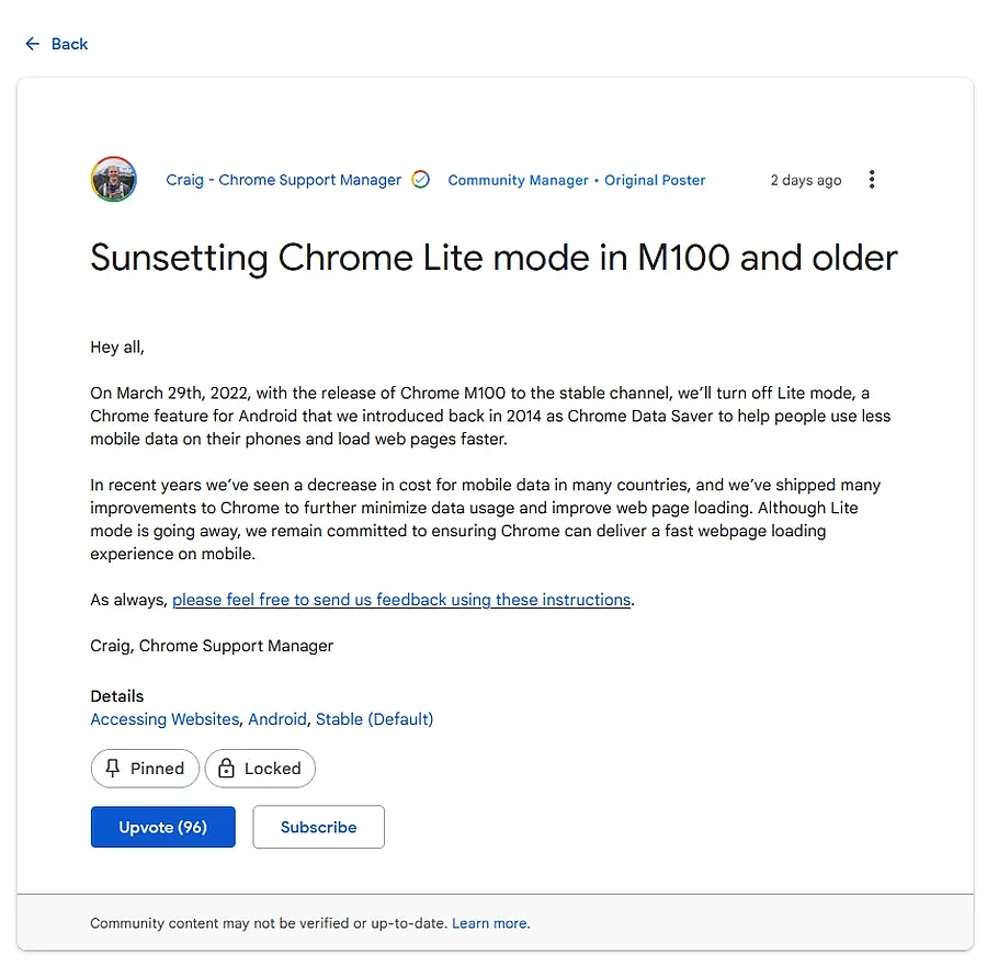 Chrome 100计划3月29日发布 将移除“Lite Mode”省流功能 - 2