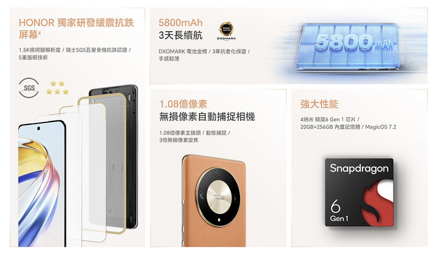 荣耀推出 X9b 手机：骁龙 6 Gen 1、108 MP 主摄，首发价 2299 港币 - 3