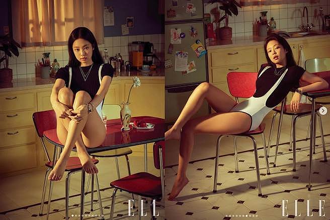 近日韓國ELLE又釋出多張Jennie不同角度的美照，她穿著高衩泳衣秀出完美比例長腿，再次讓大票網友淪陷。(圖/ 摘自ELLEKOREA IG)
