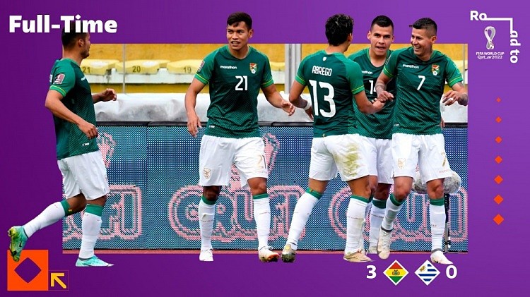 南美世预赛-乌拉圭作客0-3十人玻利维亚，遭遇四连败 - 1