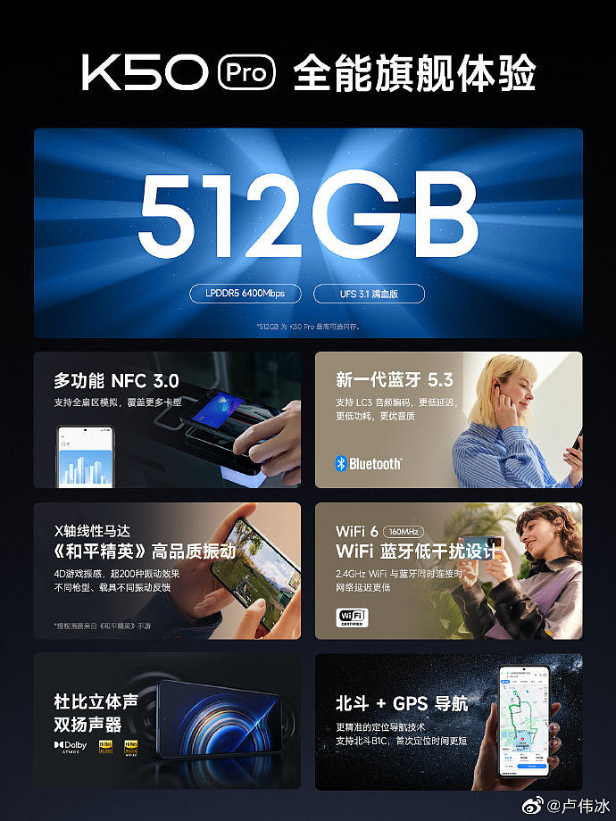 3999 元的小米 Redmi K50 Pro 512GB 明日 10 点开售，卢伟冰：Redmi K50 512GB 版正在评估中 - 1