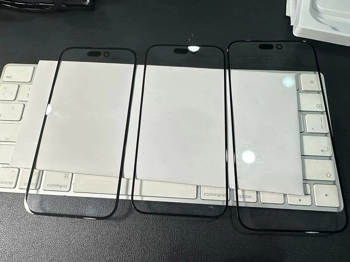 苹果 iPhone 15 / Pro / Pro Max 手机前玻璃面板曝光：全系采用“灵动岛”设计，四等边框最窄 1.55mm - 1