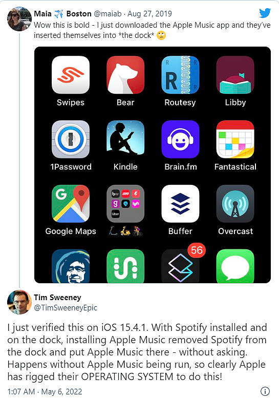 部分 iPhone 用户遇奇怪 Bug，苹果 Apple Music 从商店下载后会替换 Dock 栏其他 App - 3