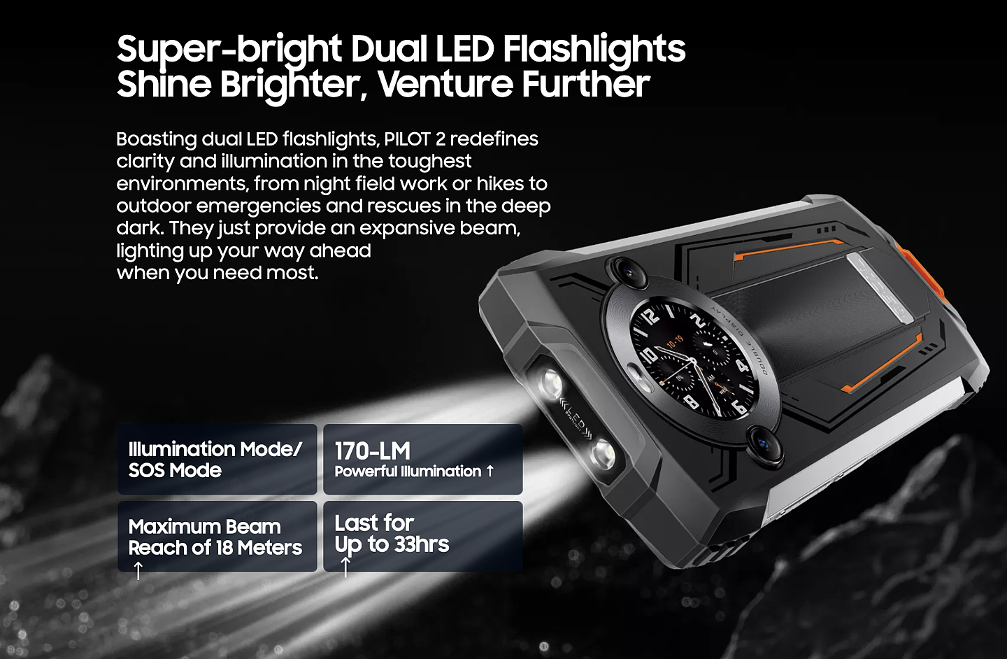 Blackview Oscal Pilot 2 三防手机海外发布：圆形副屏 + LED 灯，售 279 欧元 - 4