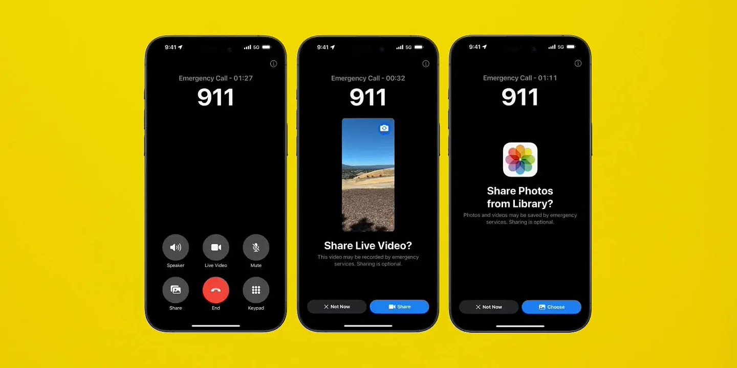 苹果 iOS 18 支持紧急呼叫视频通话，将于今年秋季在美国上线 - 1