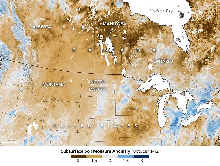 数据显示北美地区2021年干旱出现不同形态 - 1