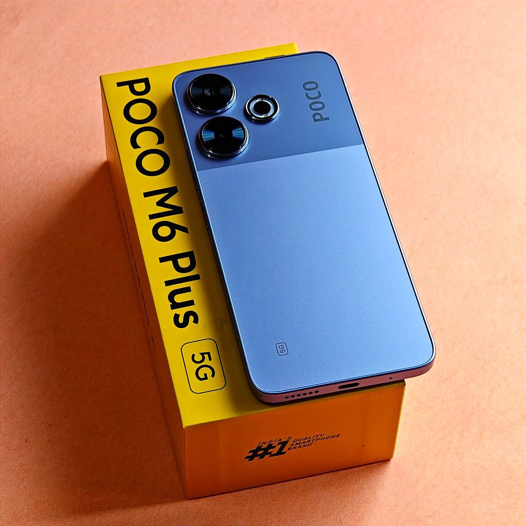 8 月 1 日发布，小米 POCO M6 Plus 5G 手机以及 POCO Buds X1 耳机实物照曝光 - 2