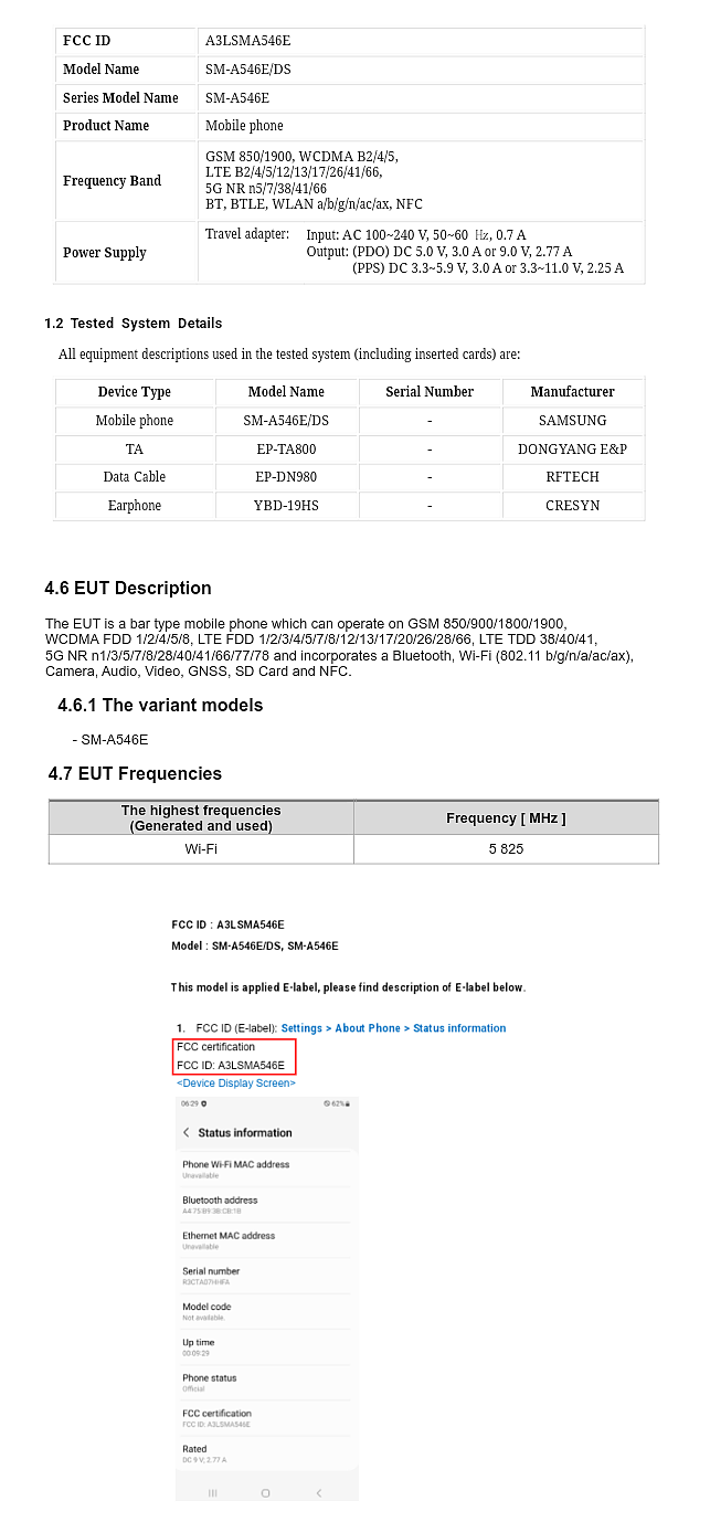 三星 Galaxy A54 5G 手机通过美国 FCC 认证，确认支持 Wi-Fi 6 - 2