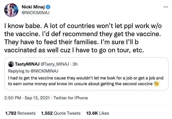 Twitter：Nicki Minaj的“疫苗导致阳痿”推文并未违反相关规定 - 2