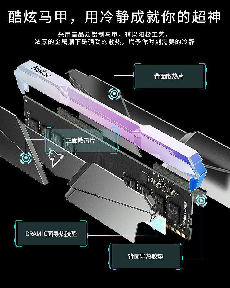 朗科发布绝影 RGB 系列 DDR4 内存条：最高 3600MHz，支持超频 - 4