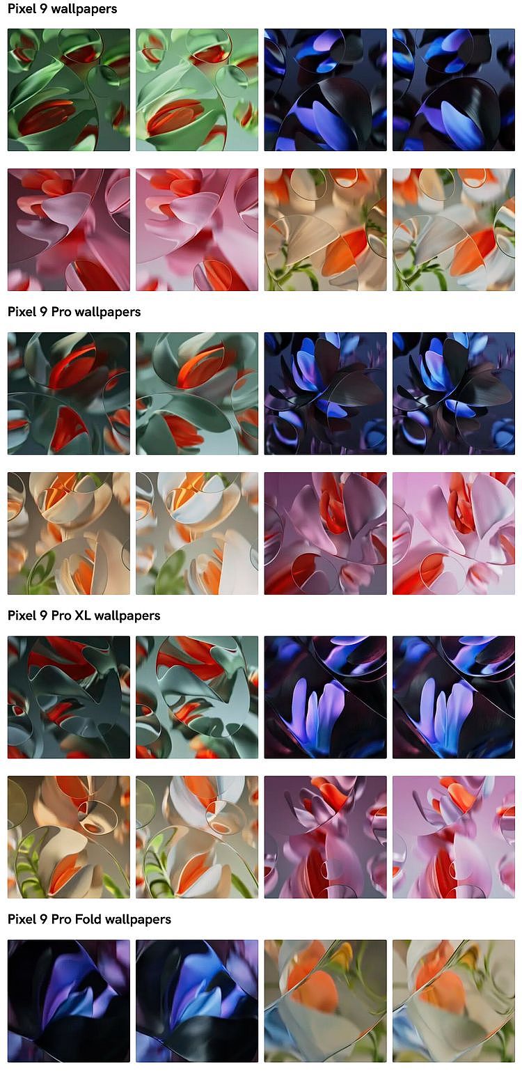 谷歌 Pixel 9 四款机型壁纸曝光：抽象花卉主题（附下载地址） - 3