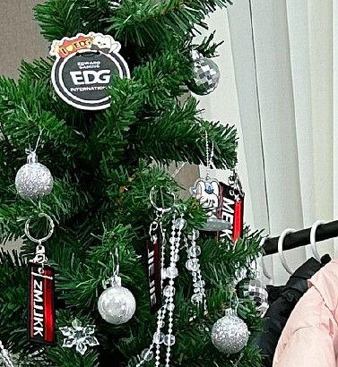 人情味俱乐部?EDG工作人员分享基地圣诞树 Meiko牌仅次于队标 - 2