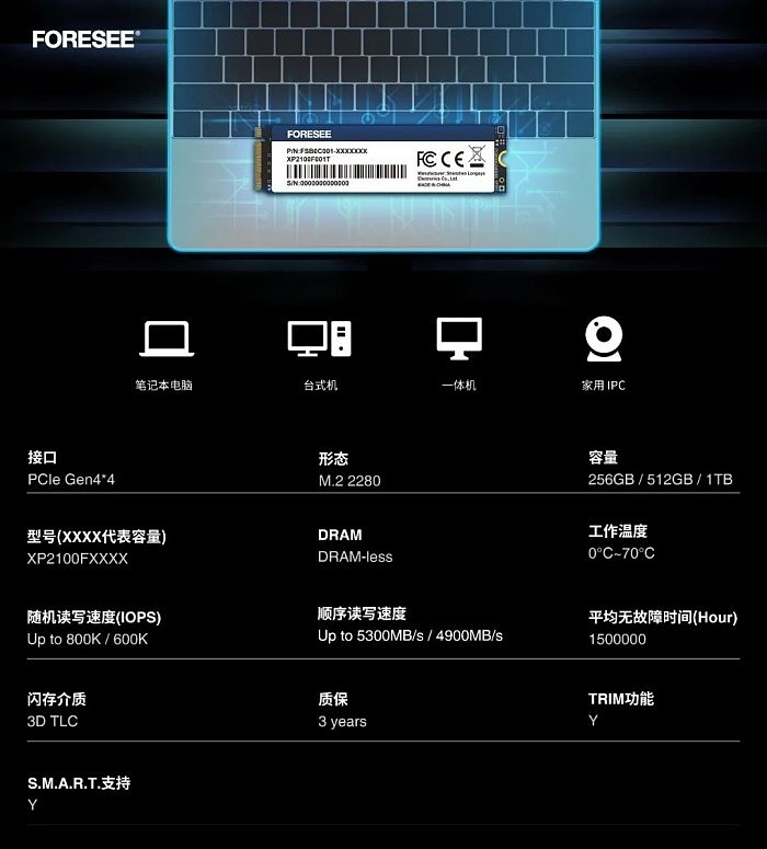 江波龙PCIe 4.0 x4 SSD首发：无缓存即可飙上7GB/s - 3
