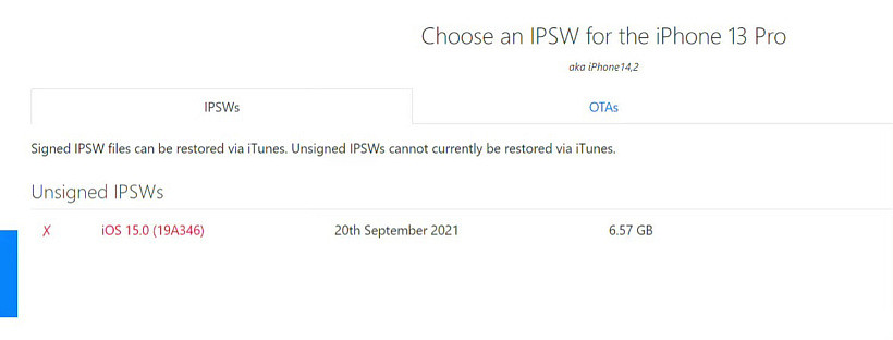 （更新：已开放）苹果关闭 iPhone 13/Pro 系列的 iOS 15 正式版（19A346）固件验证 - 3