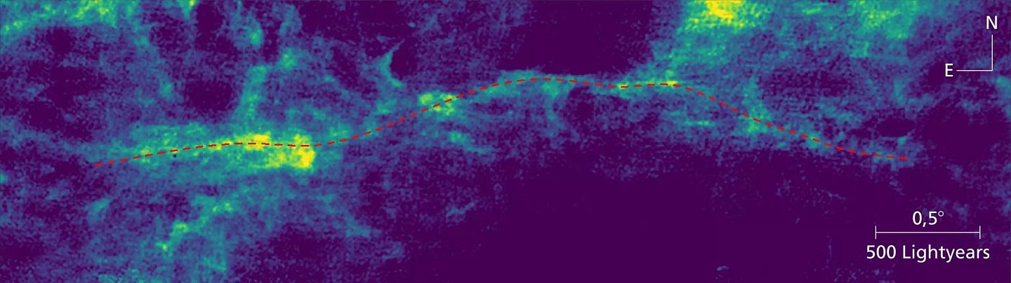 3900光年长的氢丝 ：天文学家发现银河系中最大结构Maggie - 3
