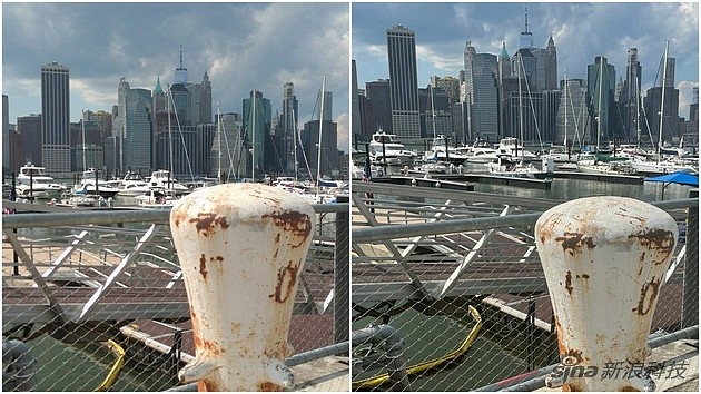 左图使用 Wristcam 拍摄，右图使用 iPhone 12 Pro 拍摄。