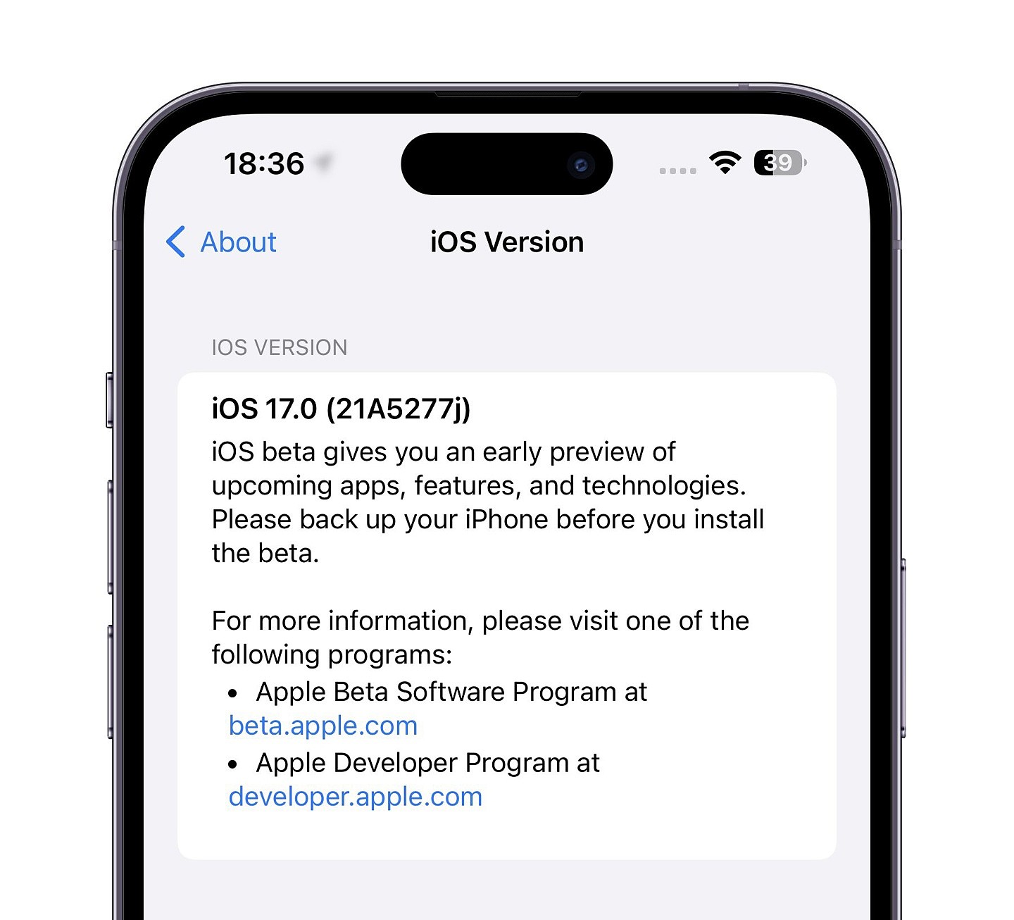 苹果再发 iOS / iPadOS 17 Beta 3 更新，新版本号 21A5277j - 1