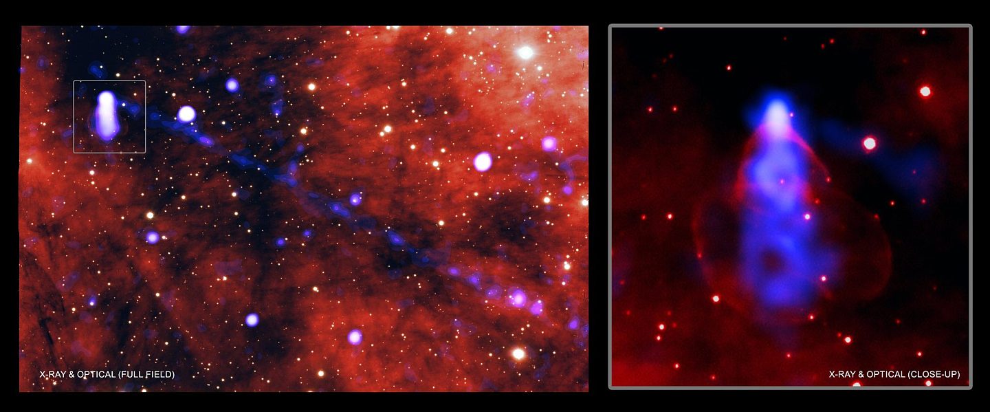 天文学家观察到由一颗脉冲星释放出的巨大物质和反物质光束 - 1