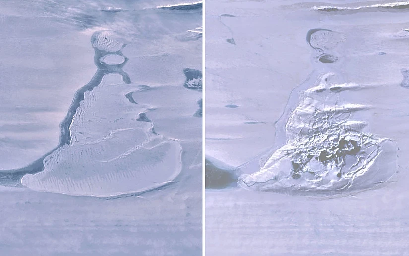 南极洲东部的一个巨大湖泊在冰架断裂后消失 大量湖水排入海洋 - 1