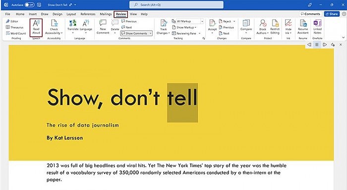 微软改进Office的Read Aloud功能：让朗读电子邮件和文档更自然 - 2