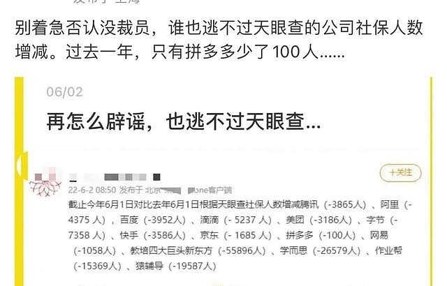 互联网大厂社保减少人数代表裁员人数？我们研究了下 - 4