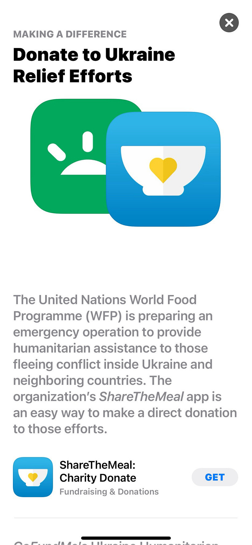 苹果 App Store 和官网开放乌克兰救援专区，收益直接捐款给联合国儿童基金会 - 1