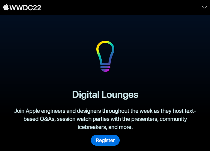 WWDC 2022：苹果已开放Digital Lounges数字会客室注册申请通道 - 1