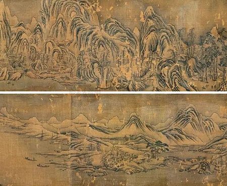 王维江干雪霁图卷：一幅诗画交融的山水长卷 - 1