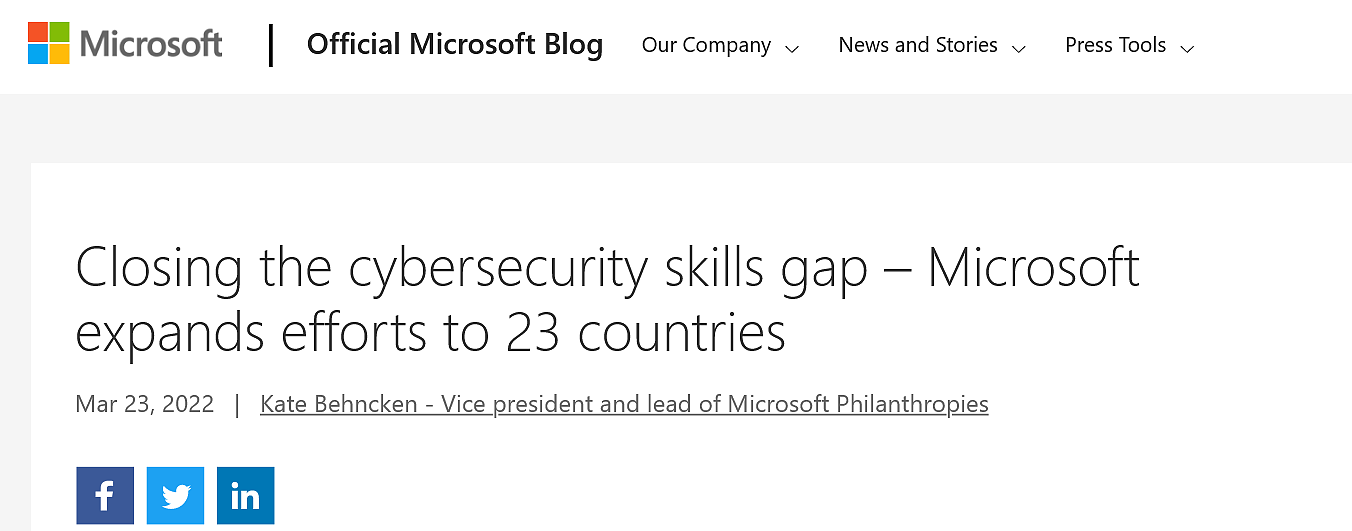 微软将网络安全技能培训项目新增23个新国家 - 1