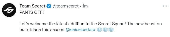 Secret官方：欢迎iceiceice加入DOTA2分部 - 2