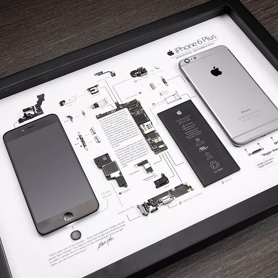 换种角度欣赏 iPhone 6 Plus，工作室 Grid Studio 推出该机型拆解艺术相框 - 7