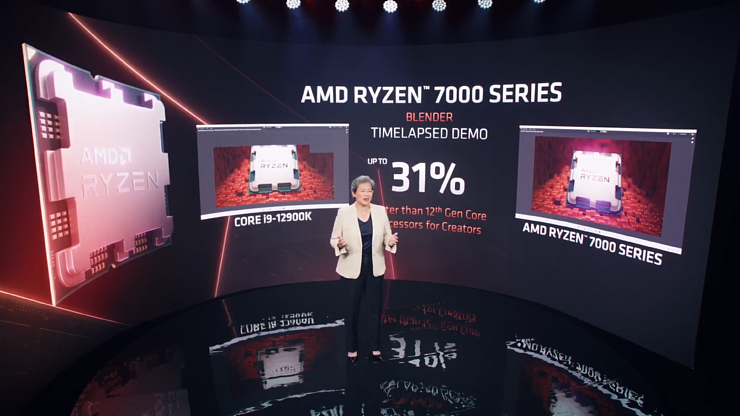 5.5GHz！苏妈演示 AMD 锐龙 7000 系列 Zen4 CPU 游戏性能：单线程性能提升 15% 以上 - 4