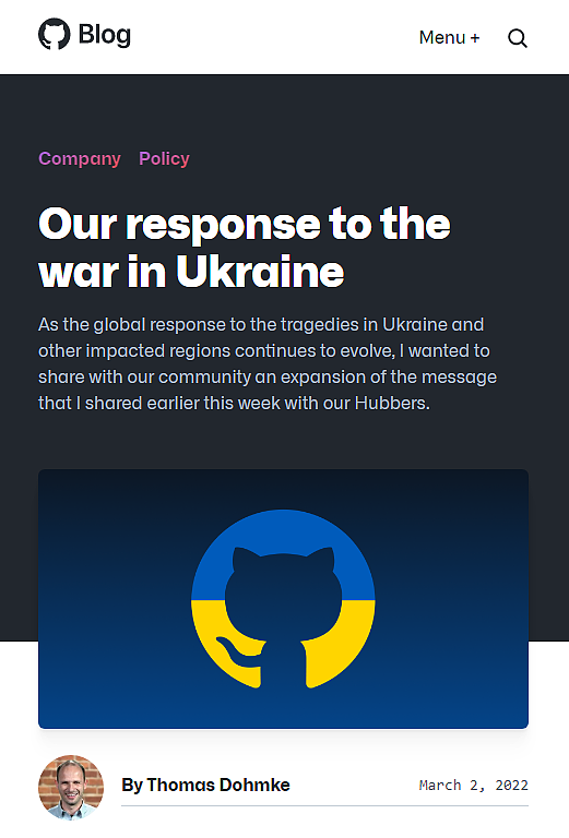 一视同仁：GitHub CEO发表针对俄乌冲突的和平表态 - 1