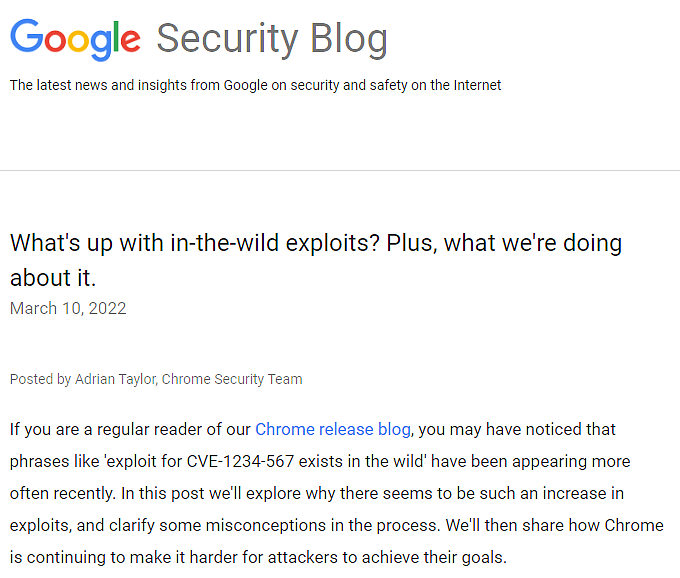谷歌解释野外攻击为何增加 浏览器安全形势在稳中向好 - 1