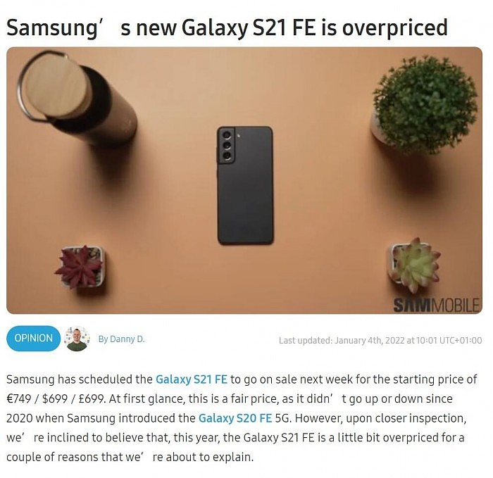 骁龙888手机卖6000块 老外嫌三星Galaxy S21 FE定价过高 - 1