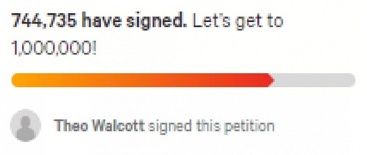沃尔科特转发请愿书：对种族主义者终身禁赛！已获74万签名 - 3