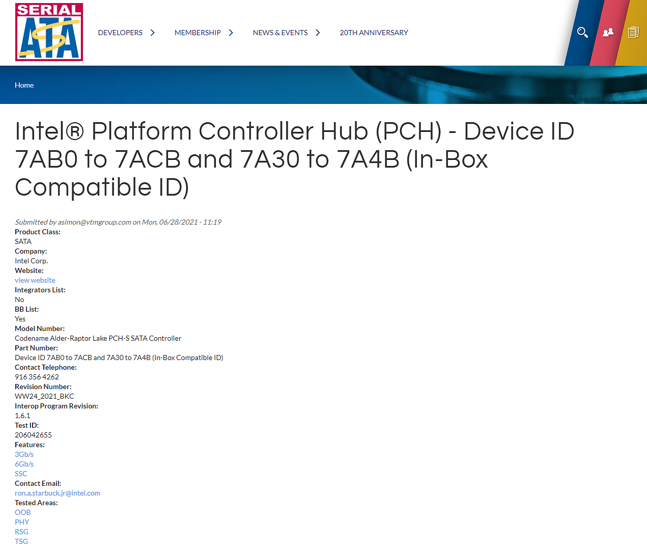 英特尔第 12/13 代酷睿 PCH 芯片组通过 SATA 认证 - 1