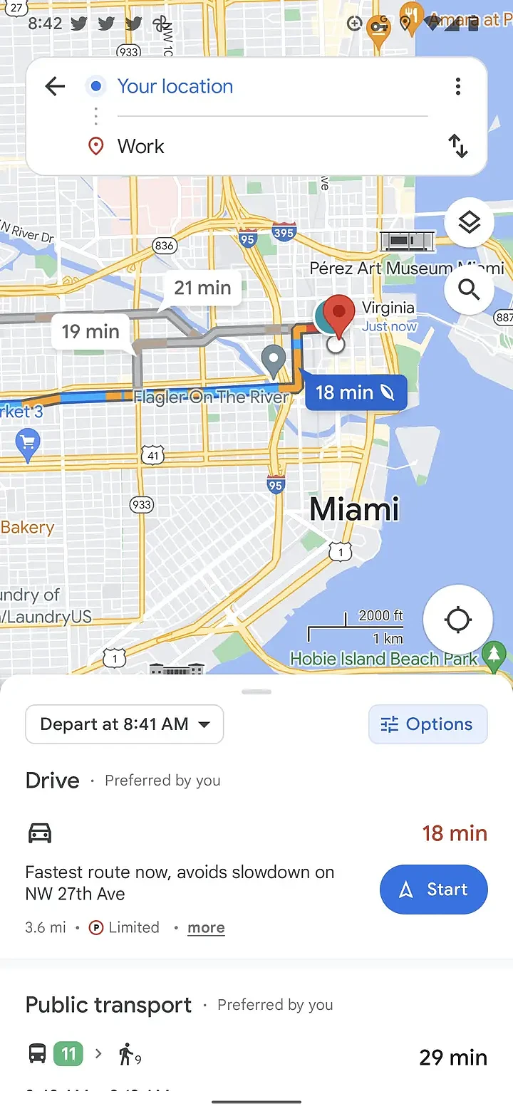 Google Maps引入新界面：允许用户选择最喜欢的出行方式 - 1