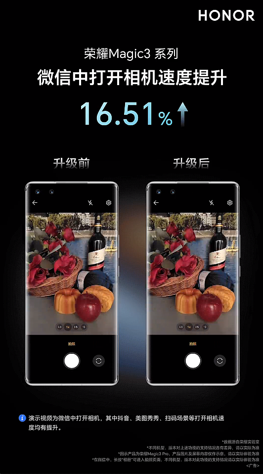 荣耀 Magic3/4 系列手机影像升级：成像速度提升 72% - 3